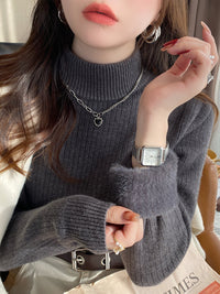 Velvet Padded Sweater Women's Autumn And Winter Knitted