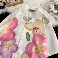 Summer Thin Couple Casual Printed Short Sleeves Shirt