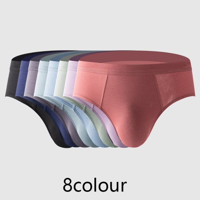 Cotton Skin-Friendly Soft U-Convex Design Solid Color Men's Briefs