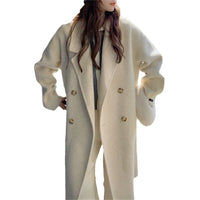 Gentle Mid-length Woolen Coat Hepburn Style