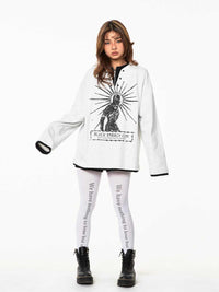 Fake Two-piece Printed T-shirt Women's Long Sleeve Top