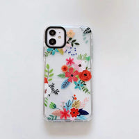 Small  And Simple Flower Transparent Mobile Phone Case 12ProMax Soft Shell 11 Two-color Border