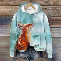 Womens Retro Jacquard Loose Crew-Neck Sweater