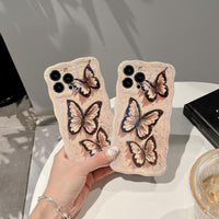 Wave Pattern Blue Light Butterfly Pattern Phone Case