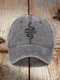 Washed Cotton Printed Hat Distressed Style Mens Vintage