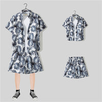 Short Sleeve Printed Shirt Summer Thin Suit