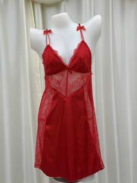 Sensual Backless Cross-Strap Slip Dress  Stretch Lace Loungewear With Ribbon Detailing And Padded Bust