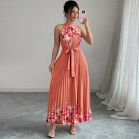 Women's Fashionable Printed Pleated Dress