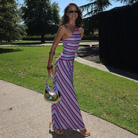 Womens Backless Long Loose-fitting Dress