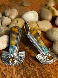 Vintage Geometric Enamel Earrings For Women