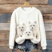 Womens Adorable Christmas Flannel Hoodie With Long Sleeves