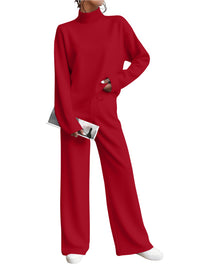 Solid-color T-shirt And Pants Two-piece Set