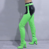 Womens New FallWinter Over-the-Knee Boots With A Sexy Belt Design