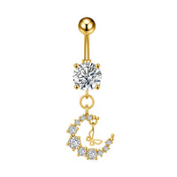 Personalized Zircon Butterfly Round Belly Button Ring
