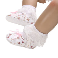 Baby Girl Shoes Soft-Soled Princess Shoes Flower Design First Walkers