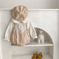 Collar Bottom Shirt Lace Love Strap Pants