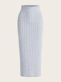 New Style Outerwear Casual Fashionable Versatile Midi Skirt In Light Gray