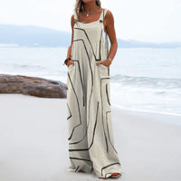 Loose-fit Jumpsuit With Printed Patchwork And Pockets