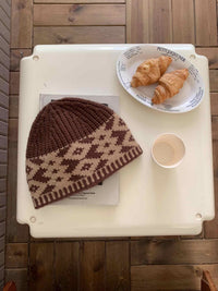 Diamond Color Matching Winter Warm Handmade Knitted Hat Children