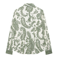 European And American Retro Style Spring And Summer Leaf Print Shirt