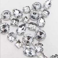Simple Rhinestone Geometric Bra Chain Jewelry Rhinestone Halter Body Chains
