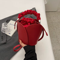 Womens PU Bucket Tote Crossbody Bag