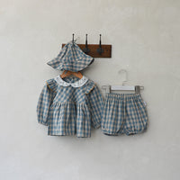 Autumn Baby Plaid Clothes Doll Shirt Suit