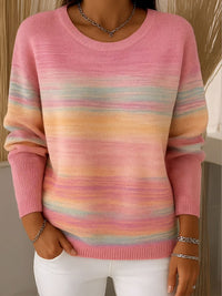 Womens Long-sleeve Crew-neck Pullover Top