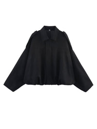 Suede Textured Aviator Long Sleeve Jacket