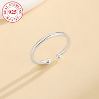 S925 Sterling Silver Simple Bracelet Women's Opening Toe Ring