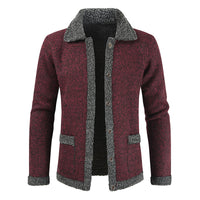 Young Men's Casual Solid Color Sweater Single Breasted