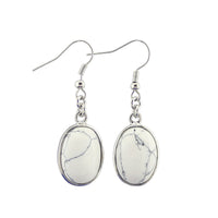 Natural Crystal Oval Egg-shaped Earrings