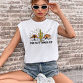 European And American-style T-shirt Vest With A Crew Neck And Trendy Print