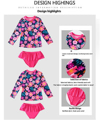 European And American Children's Split Swimsuit Long Sleeve Two-piece Suit