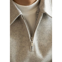 Half Zipper And Lapel Sweater For Men Spring And Autumn New