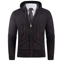 Men's Small Pineapple-pin Hooded Fleece Lined Fashion Knitwear Sweater