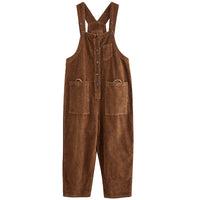 Retro Lazy Corduroy Overalls