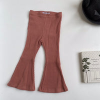 Spring And Summer New Girls' Cotton Sunken Stripe Elastic Band Fashion Retro Horn All-matching Pants