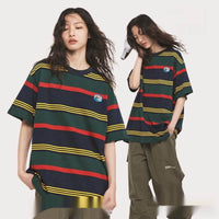 Striped Short-sleeved T-shirt Loose Couple Outfit