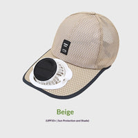 Breathable Mesh Cap With A Solar-powered Fan