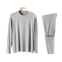 Semi-high Neck Long Sleeve And Long Pants Underwear Set, Comfortable And Smooth Pajama Two-piece Set