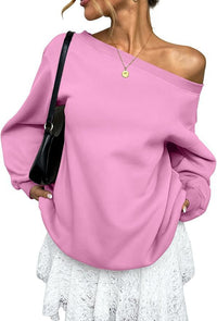 Sweaters Women's Clothing Solid Color Diagonal Collar