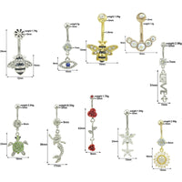 Barbell Butterfly Starfish Shell Turtle Belly Ring