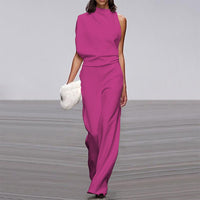 One-shoulder Sleeve Casual Commuter Jumpsuit