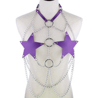 Leather Pentagram Chest Belt Body Chain