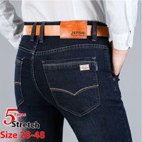 Autumn Super-stretch Thin Elastic Jeans Men's Loose Straight Men
