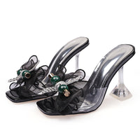 Outside Wear Square Head Large Size Shoes Female Fine With Flowers