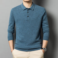 Men's Pure Wool Sweater Long Sleeve Knitting Shirt