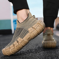 Mens Lightweight Non-slip Soft-soled Mesh Flyknit Casual Sports Shoes