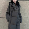 Detachable Hat Turtleneck Lengthened Down Cotton Jacket Coat